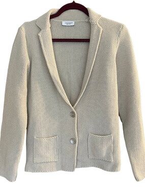 Cocogio Made in Italy - Womens Cream Knit Blazer